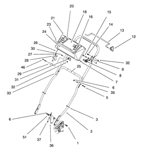 Handle Assembly Diagram and Parts List for 11001B (6900001 - 6999999)(1996) Lawn Boy Lawn Mower